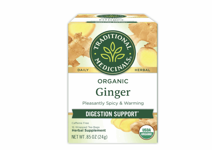 Traditional Medicinals ginger root tea soothes heartburn